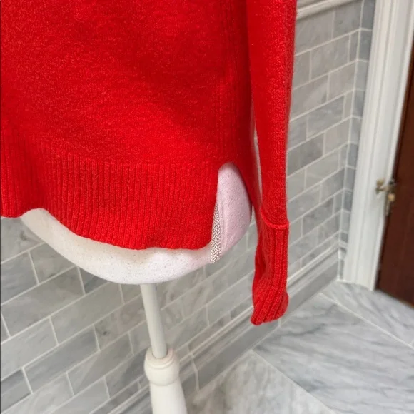 J. Crew Vibrant Red Cowl Neck Sweater in super soft yarn. - Picture 3 of 5